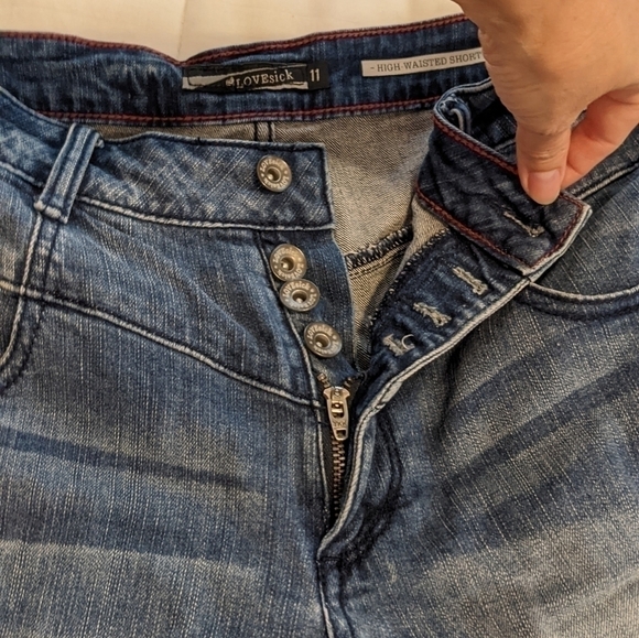 lovesick High waisted cutoff jean shorts size 11 - Picture 2 of 5